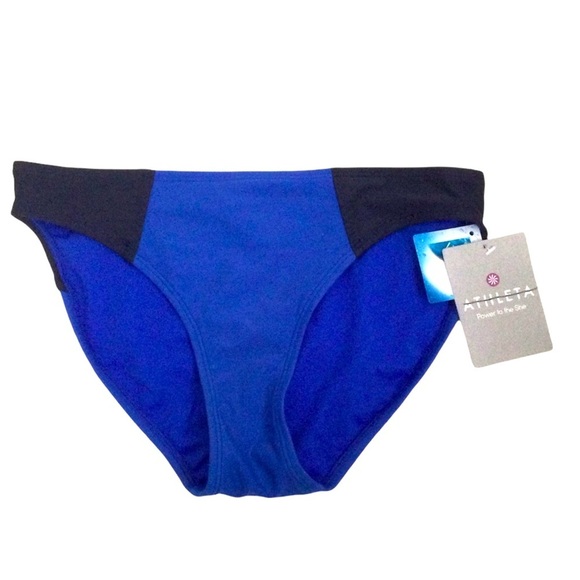 NWOT Athleta Blue Swim Bottom Colourblock - Picture 1 of 5